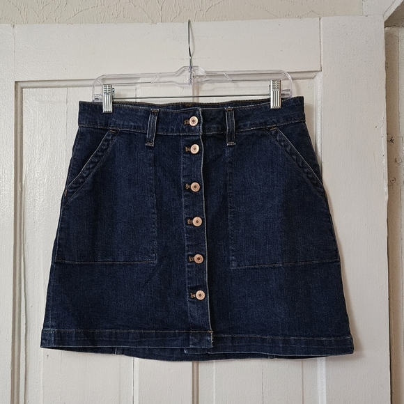 J. Crew Mercantile Women's Button Front Denim Mini Skirt Size 6 NWT - Picture 1 of 6
